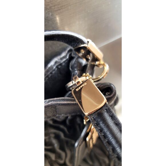 Coach Back Maddison Textured Leather Shoulder Bag Hobo Style Lattice Leather Bag - Picture 4 of 13